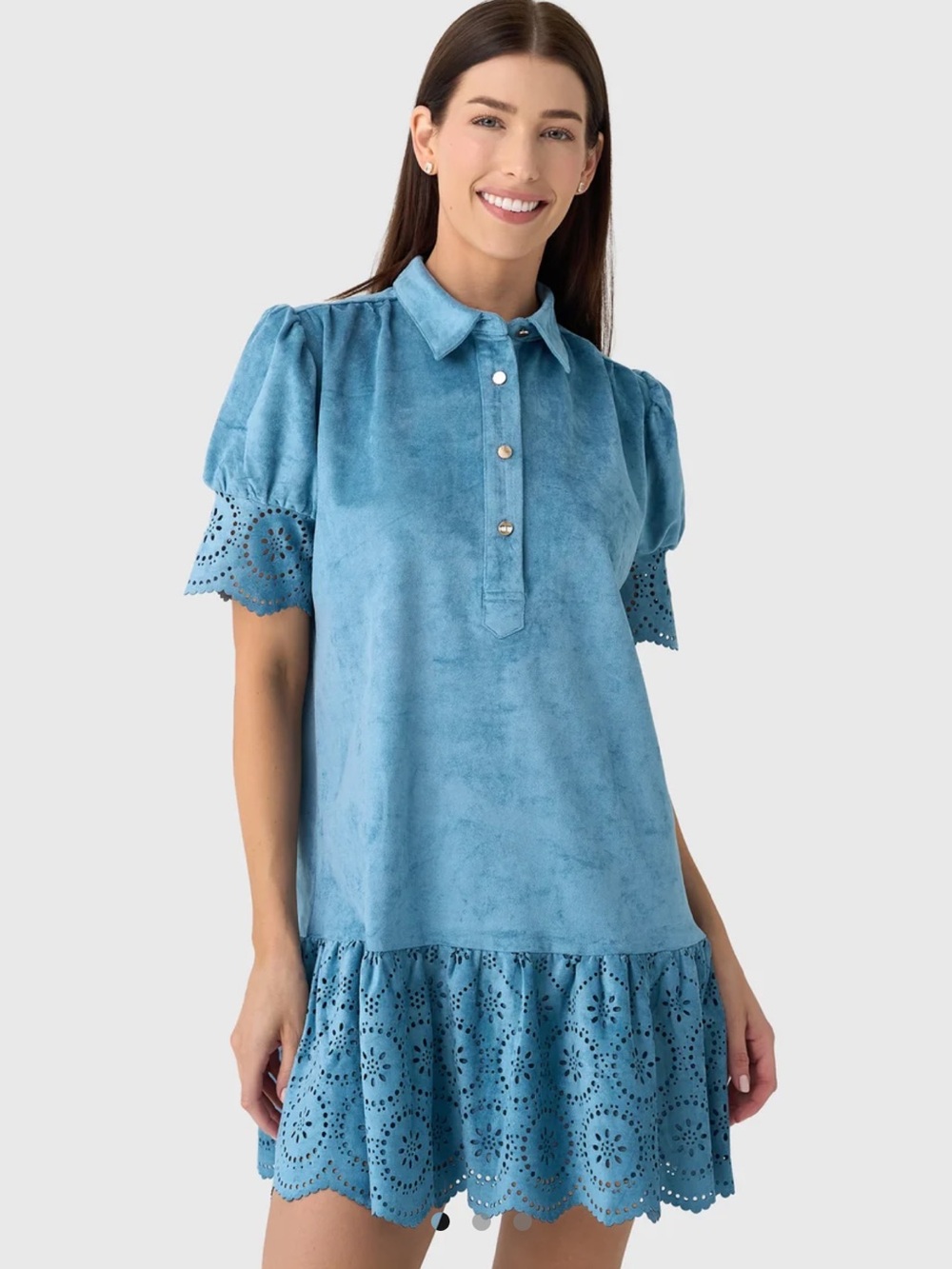 Never A Wallflower Blue Suede Everything Dress - NWT!
